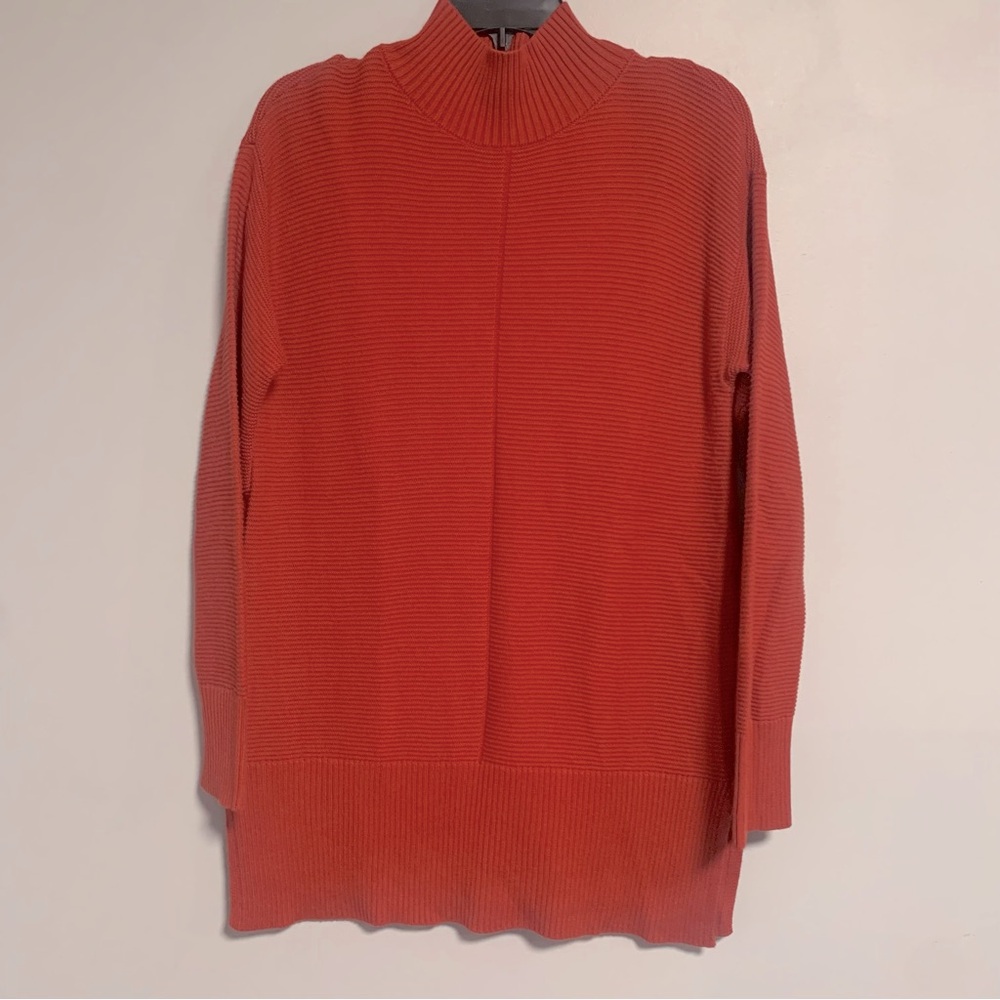 Talbots burnt orange mock neck tunic sweater size medium